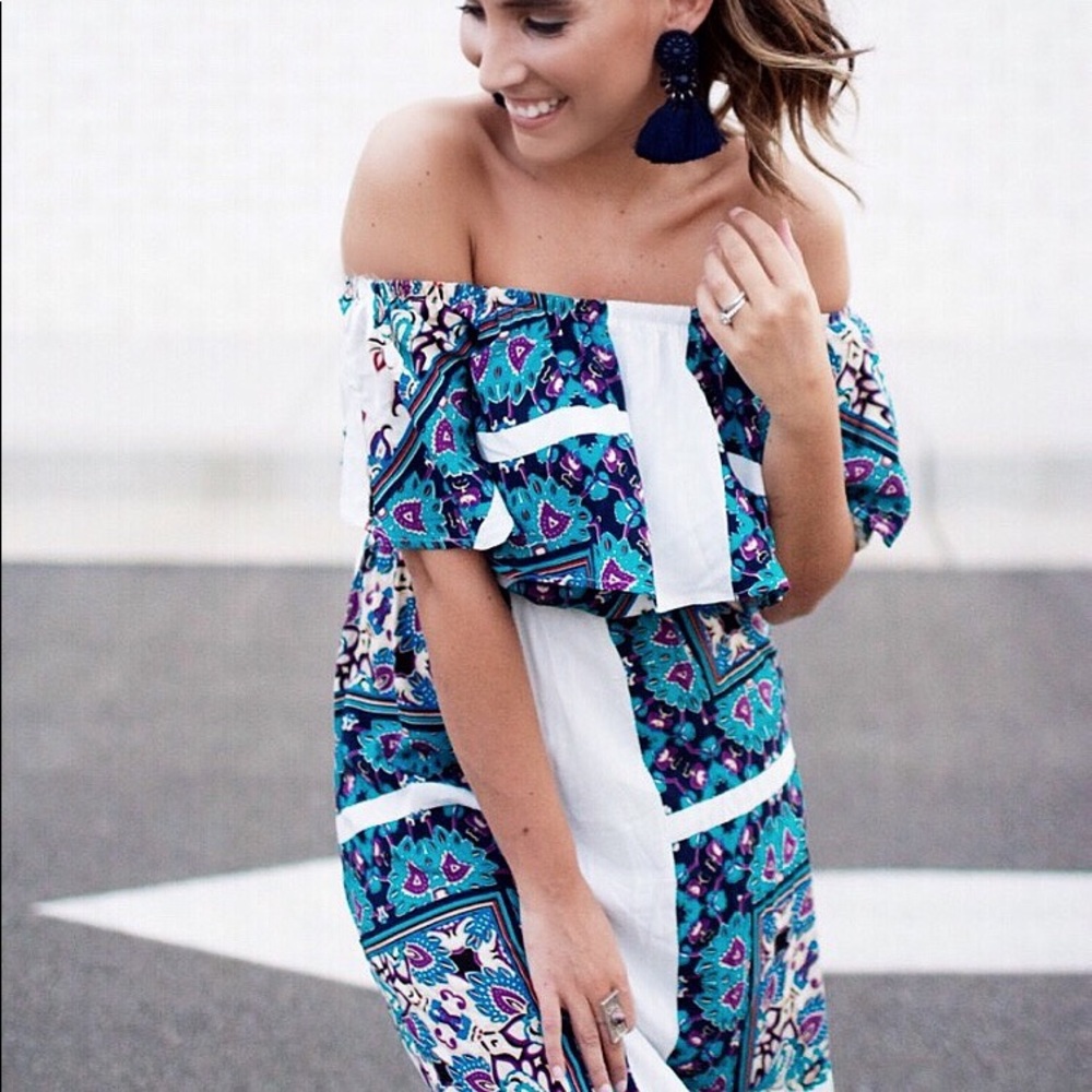 OFF-SHOULDER ORNATE MAXI